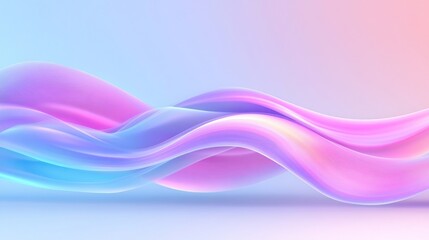 Abstract Pastel Wave Digital Art: A Symphony of  Fluid Colors