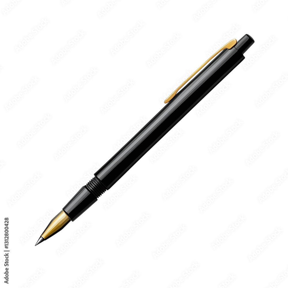 Poster brush pen with flexible tip isolated on transparent background