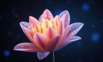 Beautiful pink lotus flower in bloom