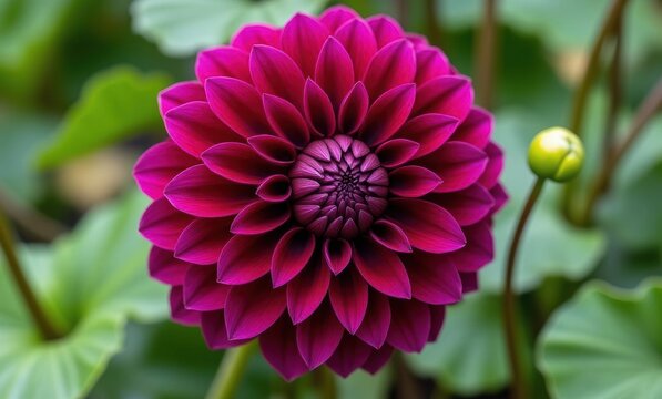Vibrant purple dahlia in bloom