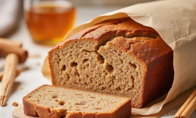 Selbstklebende Fototapeten Freshly baked spiced bread loaf © Alex