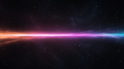 Naklejka premium Cosmic Horizon: A Vibrant Nebula in Deep Space