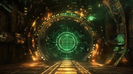 Obraz premium Futuristic Portal: A Glimmering Gateway to the Unknown