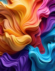 Vibrant swirls of color create a dynamic abstract artwork in a vivid display of hues