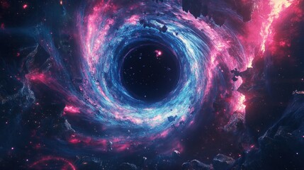 Cosmic Vortex: A Journey into the Heart of a Black Hole