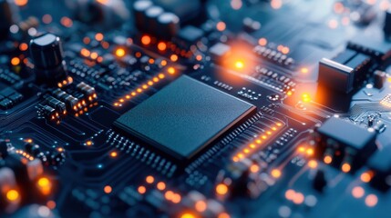 A close-up view of a computer circuit board representing green computing principles.