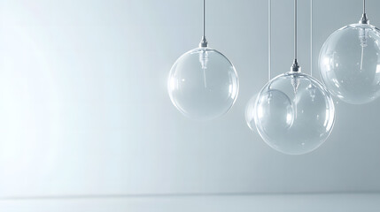 Elegant Glass Sphere Pendant Lights in Modern Minimalist Interior