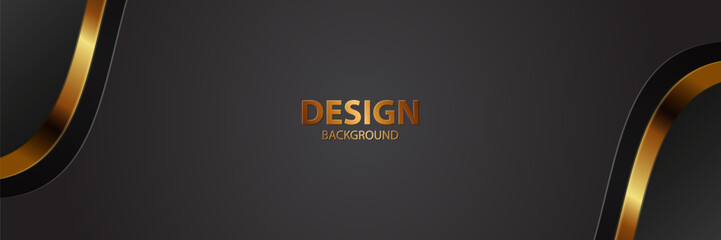 Abstract Gold Black Waves Design Background