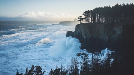 Oregon Cape Arago waves crashing ocean