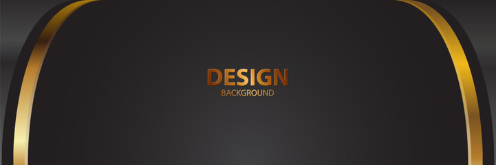 Abstract gold curves dark background design