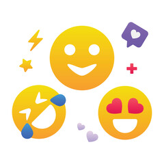 Gradient color illustration for Customer feedback emoji