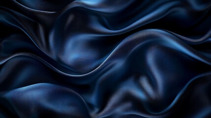 Obraz premium Luxurious Dark Blue Silk Fabric Drape Texture Background