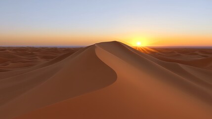 Sahara Sunset: Golden Sands and Setting Sun