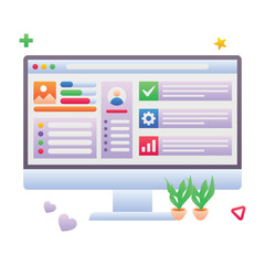 Gradient color illustration for Website analysis