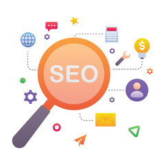 Gradient color illustration for SEO search