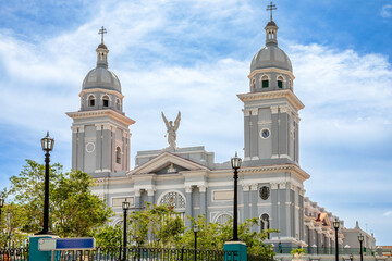 Cathedral basilica of our Lady of the Assumption in old center of Santiago de Cuba, Cuba