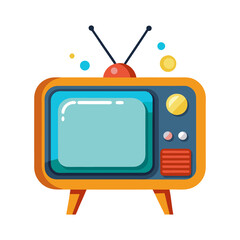 Retro tv set vector illustration isolated on transparent background