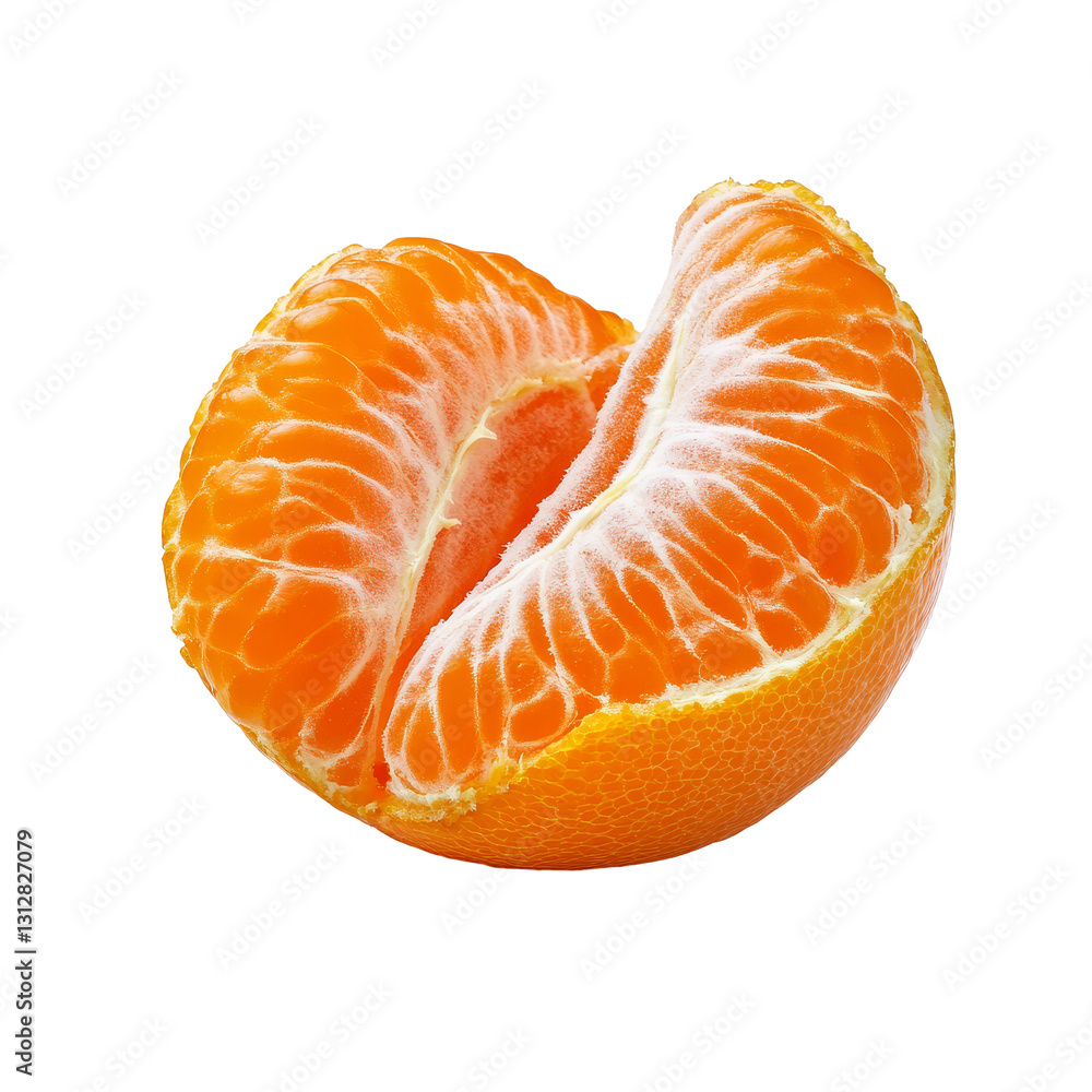 Aufkleber freshly peeled tangerine segment resting on a clean transparent background with vibrant colors and t