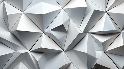 Obraz premium Abstract Geometric White 3D Triangular Pattern Texture Background