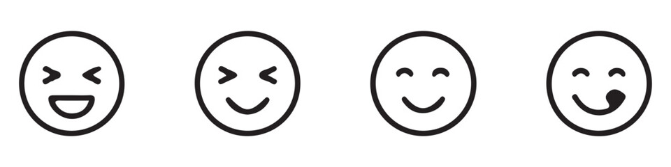 Emoji face icon in high-quality hand drawn style. Emoticons vector illustration on isolated background. Happy and sad face business emojis concept.