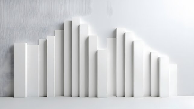 Abstract White Geometric Shapes Background Minimalist 3D Render