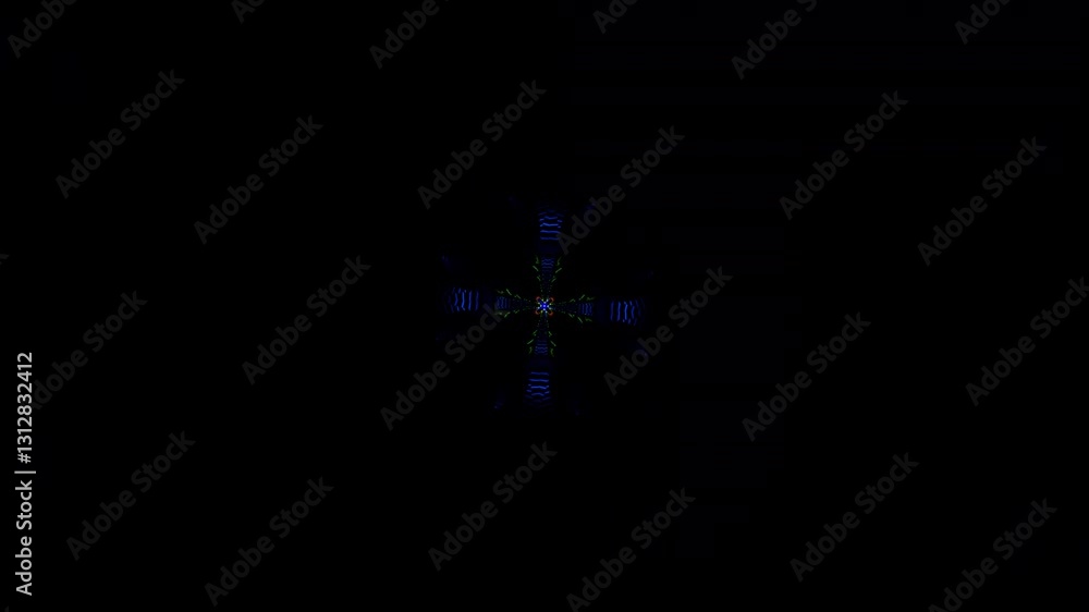 Poster abstract seamless vj loop with strobe lights and shifting geometric shapes