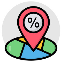 Modern design icon of discount location