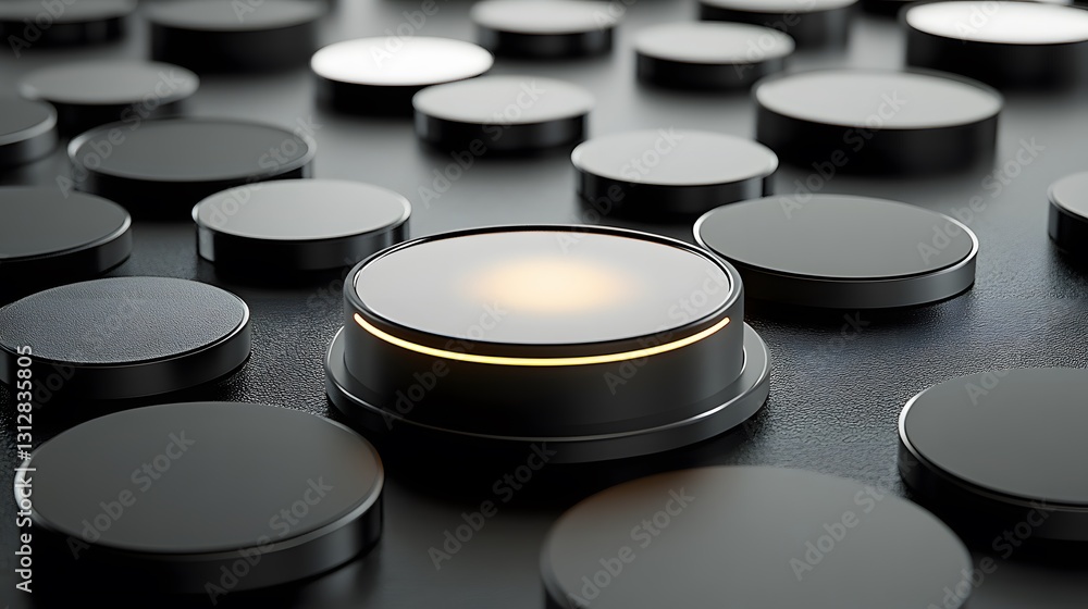 Aufkleber glowing circular button futuristic interface design