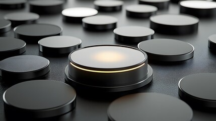 Glowing Circular Button Futuristic Interface Design