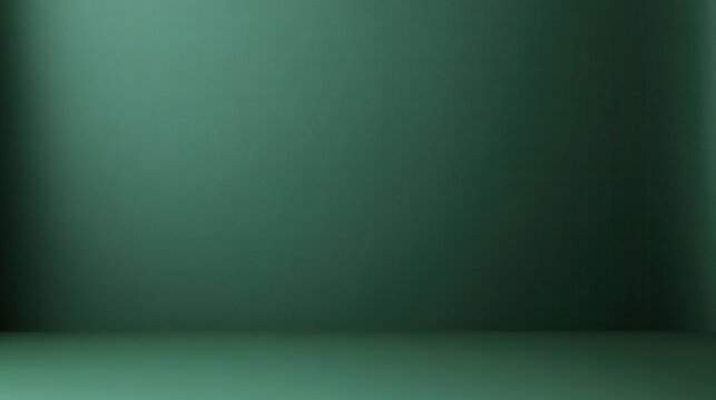 An abstract green studio background featuring a smooth gradient and ample copy space, perfect for product presentation.