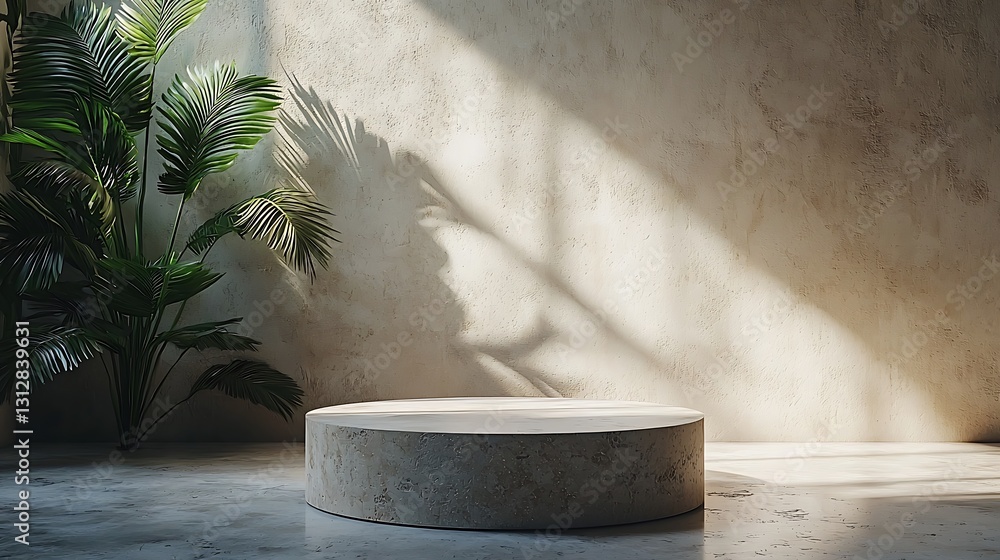 Poster Minimalist Studio Concrete Platform Product Display Background Texture