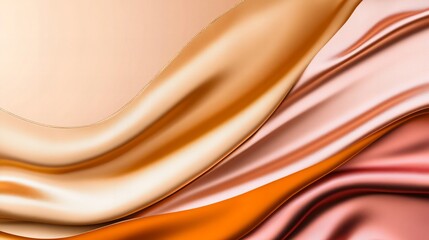 Obraz premium Luxurious silk fabric in warm, earthy tones. The soft, flowing texture creates an elegant and sophisticated mood.