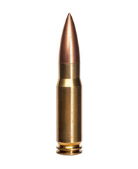 A rifle bullet isolated on a white background
