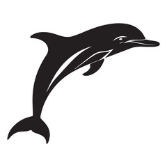 dolphin silhouette isolated on white