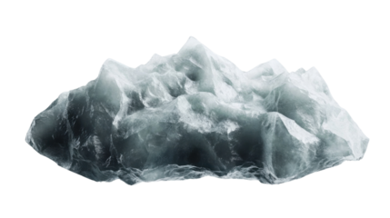 Piece of iceberg floating with transparent background