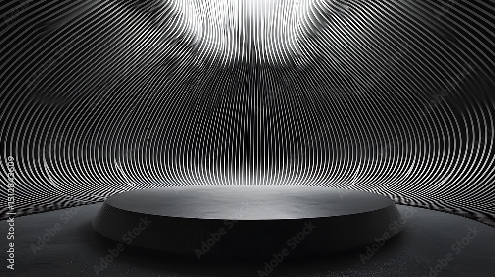 Poster modern minimalist cylindrical platform abstract background design