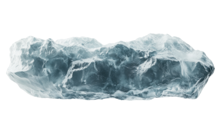 Iceberg floating with transparent background, showing global warming effect