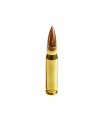A rifle bullet isolated on a white background