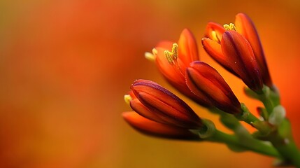 Fototapeta premium Vibrant Orange Flower Closeup Macro Photography