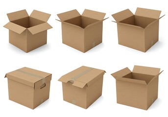 Fototapeta premium Wholesale Brown Cardboard Boxes for Packing, Transport, and Logistics