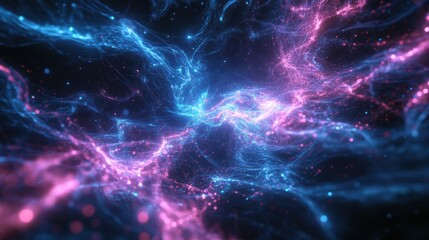 Fototapeta premium Abstract AI Visualization with Floating Luminous Data