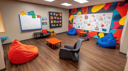 Colorful modern learning space