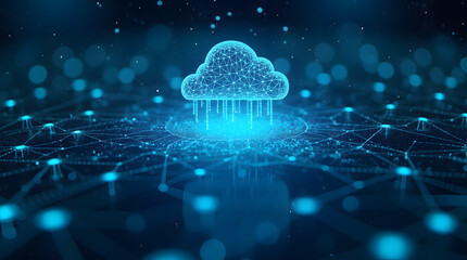 Cloud computing transfer big data on internet. futuristic digital technology