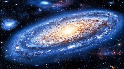 Fototapeta premium A swirling galaxy surrounded by stars and the vast expanse of space