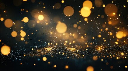 Naklejka premium Golden Glitter Bokeh Background
