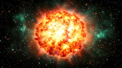 Obraz premium A Vivid Depiction of a Stellar Explosion in Deep Space