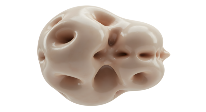 Abstract Bulbous Fluid Form: Organic, Viscous, Glistening, Sci-Fi, Bio-Organic, Medical, Scientific,