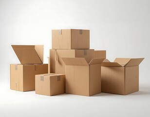 Stack of cardboard boxes for shipping and storage
