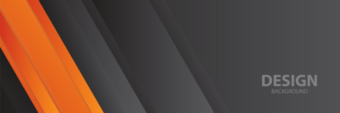 Abstract orange gray diagonal lines banner background