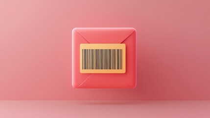Pink Package with Barcode Label